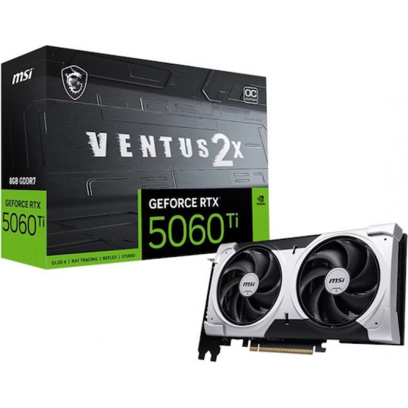 MSI GeForce RTX 5060 Ti 16GB GDDR7 Ventus 2X OC Κάρτα Γραφικών V535-005R (V535-005R)