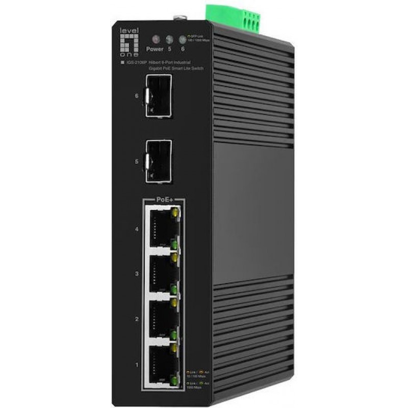 Level One IGS-2106P Managed L2 PoE+ Switch με 6 Θύρες Gigabit (1Gbps) Ethernet και 2 SFP Θύρες
