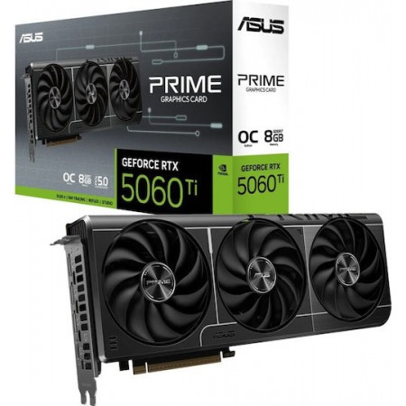 Asus GeForce RTX 5060 Ti 8GB GDDR7 Prime OC Edition Κάρτα Γραφικών 90YV0MP0-M0NA00 (90YV0MP0-M0NA00)