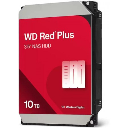 Western Digital Red Plus 10TB HDD Σκληρός Δίσκος 3.5" SATA III 7200rpm με 512MB Cache για NAS WD100EFGX (WD100EFGX)