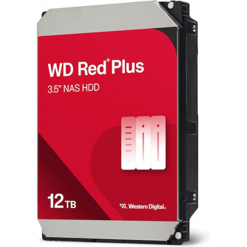 Western Digital Red Plus 12TB HDD Σκληρός Δίσκος 3.5" SATA III 7200rpm με 256MB Cache για NAS WD120EFGX (WD120EFGX)