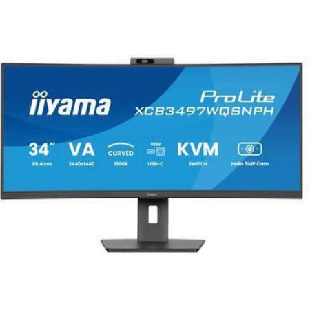 Iiyama ProLite XCB3497WQSNPH-B1 Ultrawide VA Curved Monitor 34" QHD 3440x1440