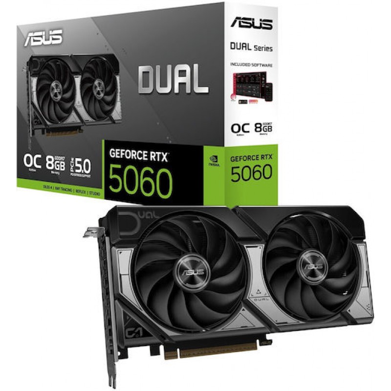 Asus GeForce RTX 5060 8GB GDDR7 Dual OC Κάρτα Γραφικών 90YV0N12-M0NA00 (90YV0N12-M0NA00)