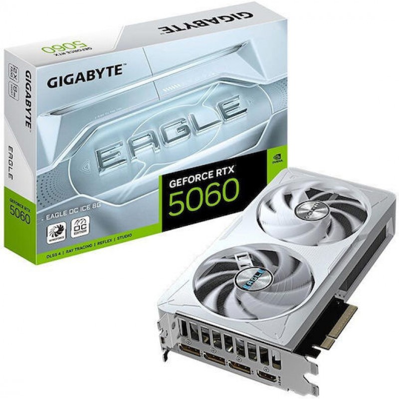Gigabyte GeForce RTX 5060 8GB GDDR7 Eagle OC Ice Κάρτα Γραφικών GV-N5060EAGLEOC ICE-8GD (GV-N5060EAGLEOC ICE-8GD)