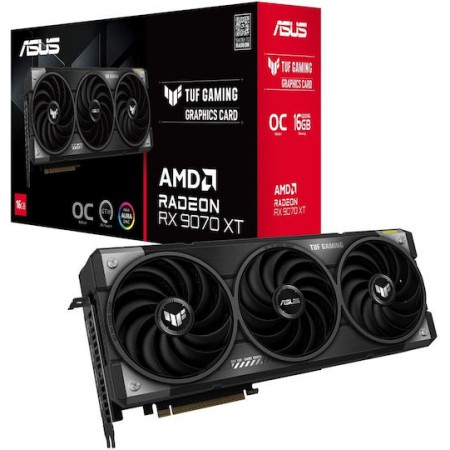 Asus Radeon RX 9070 XT 16GB GDDR6 OC Κάρτα Γραφικών TUF-RX9070XT-O16G-GAMING (TUF-RX9070XT-O16G-GAMING)