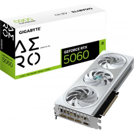 Gigabyte GeForce RTX 5060 8GB GDDR7 Aero OC Κάρτα Γραφικών GV-N5060AERO OC-8GD (GV-N5060AERO OC-8GD)