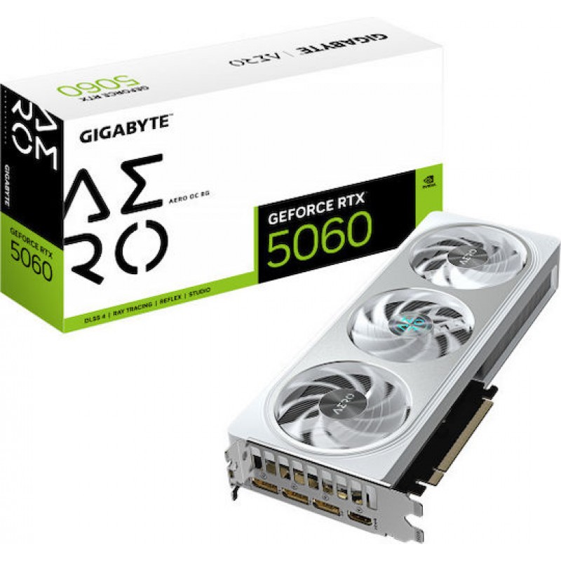 Gigabyte GeForce RTX 5060 8GB GDDR7 Aero OC Κάρτα Γραφικών GV-N5060AERO OC-8GD (GV-N5060AERO OC-8GD)
