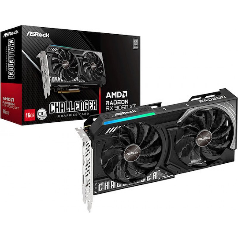 ASRock Radeon RX 9060 XT 16GB GDDR6 Challenger OC Κάρτα Γραφικών 90-GA5QZZ-00UANF (90-GA5QZZ-00UANF)