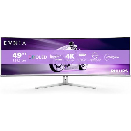 Philips 49M2C8900L/00 Ultrawide QD-OLED HDR Curved Monitor 48.9" 5120x1440 144Hz με Χρόνο Απόκρισης 0.03ms GTG