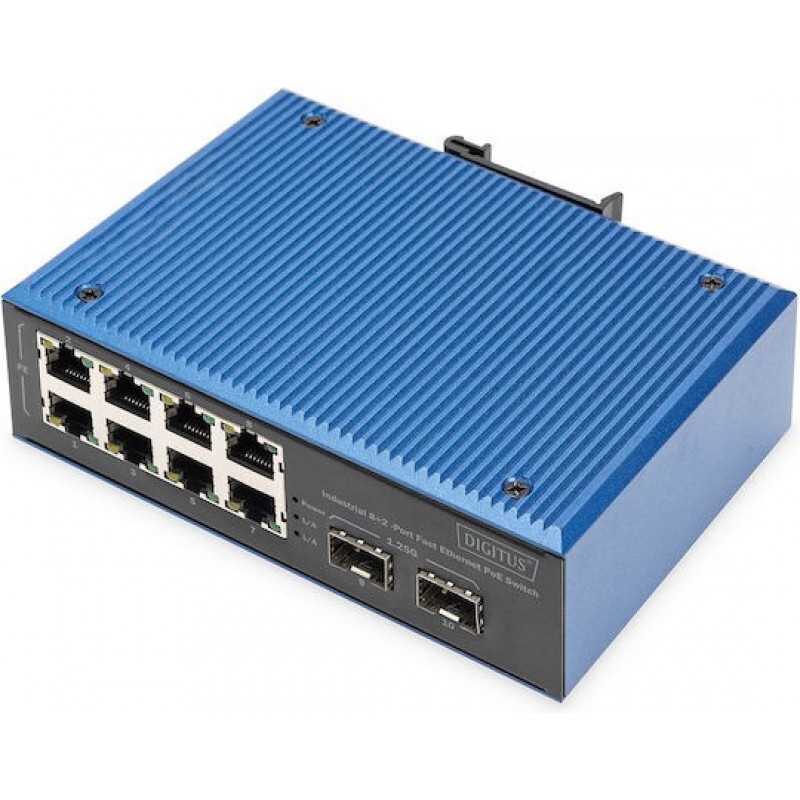 Digitus DN-651147 Unmanaged L2 PoE Switch με 8 Θύρες Gigabit (1Gbps) Ethernet και 2 SFP Θύρες
