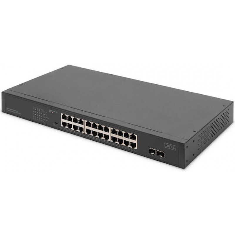 Digitus DN-95348-2 Unmanaged PoE Switch με 24 Θύρες Gigabit (1Gbps) Ethernet και 2 SFP Θύρες