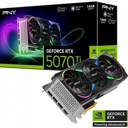 PNY GeForce RTX 5070 Ti 16GB GDDR7 OC Triple Fan Κάρτα Γραφικών VCG5070T16TFXXPB1-O (VCG5070T16TFXXPB1-O)