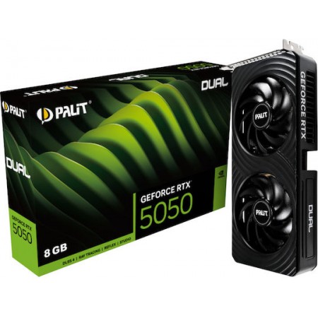 Palit GeForce RTX 5050 8GB GDDR6 Dual Κάρτα Γραφικών NE65050019P1-GB2070D (NE65050019P1-GB2070D)
