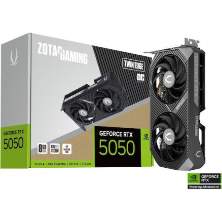Zotac GeForce RTX 5050 8GB GDDR6 Twin Edge OC Κάρτα Γραφικών ZT-B50500H-10M (ZT-B50500H-10M)