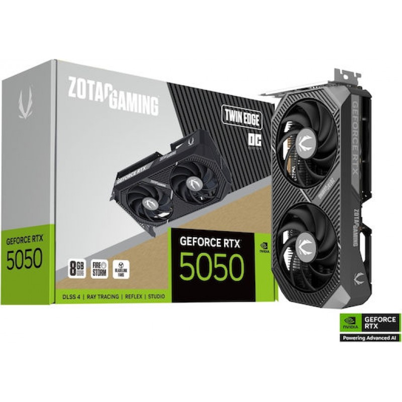 Zotac GeForce RTX 5050 8GB GDDR6 Twin Edge OC Κάρτα Γραφικών ZT-B50500H-10M (ZT-B50500H-10M)