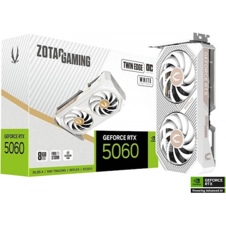 Zotac GeForce RTX 5060 8GB GDDR7 Twin Edge OC White Κάρτα Γραφικών ZT-B50600Q-10M (ZT-B50600Q-10M)