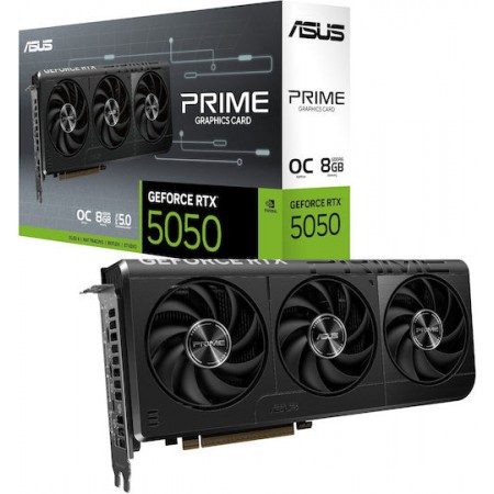 Asus GeForce RTX 5050 8GB GDDR6 Prime OC Κάρτα Γραφικών 90YV0N70-M0NA00 (90YV0N70-M0NA00)