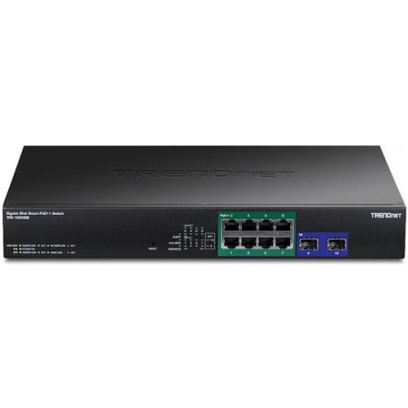 Trendnet TPE-1020SB Unmanaged L2 PoE++ Switch με 8 Θύρες Gigabit (1Gbps) Ethernet και 2 SFP Θύρες