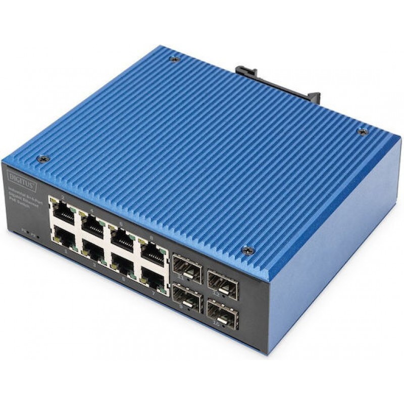Digitus DN-651153 Unmanaged L2 PoE Switch με 8 Θύρες Gigabit (1Gbps) Ethernet και 4 SFP Θύρες