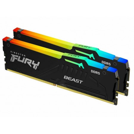 Kingston Fury Beast RGB DDR5 32GB RAM με 2x16GB Modules και Ταχύτητα 5200 για Desktop KF552C40BBAK2-32