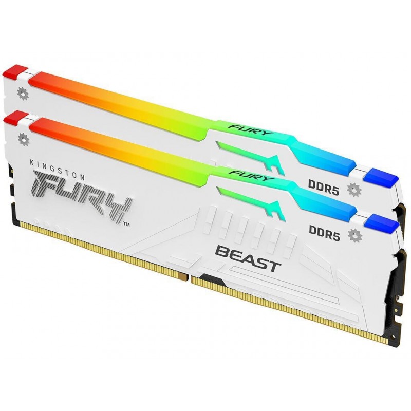 Kingston Fury Beast RGB DDR5 32GB RAM με 2x16GB Modules και Ταχύτητα 5600 για Desktop KF556C36BWEAK2-32