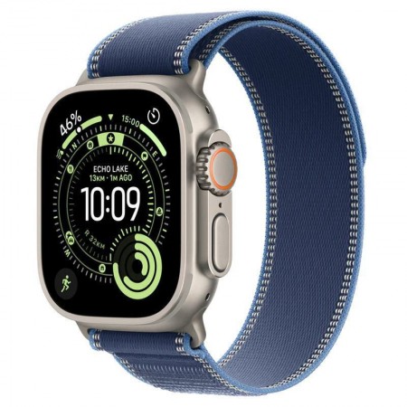 Apple Watch Ultra 3 Titanium 49mm Αδιάβροχο με eSIM και Παλμογράφο (Natural Titanium Case with Blue/Bright Blue Trail Loop - M/L)