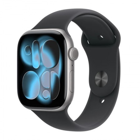 Apple Watch Series 11 Cellular Aluminium 46mm Αδιάβροχο με eSIM και Παλμογράφο (Space Grey Aluminium Case with Black Sport Band - M/L) - Προπαραγγελία