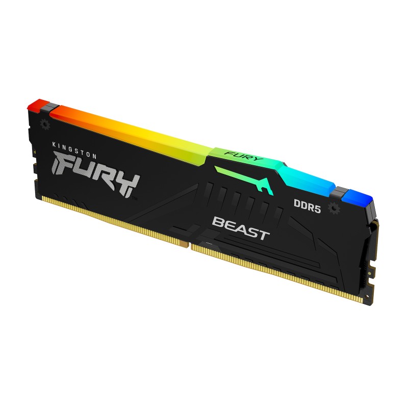 Kingston Fury Beast RGB DDR5 με Module 1x32GB και Ταχύτητα 5200 για Desktop KF552C40BBA-32