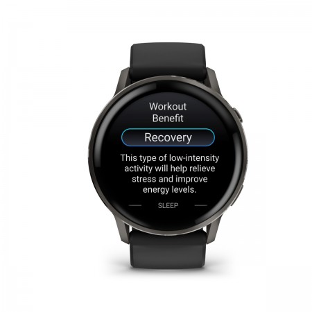 Garmin Venu 4 Stainless Steel 45mm Αδιάβροχο Smartwatch με Παλμογράφο (Slate with Black)