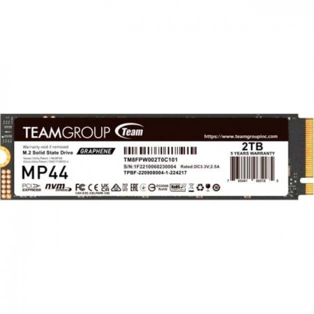 TeamGroup MP44 Graphene SSD 2TB M.2 NVMe PCI Express 4.0 TM8FPW002T0C101