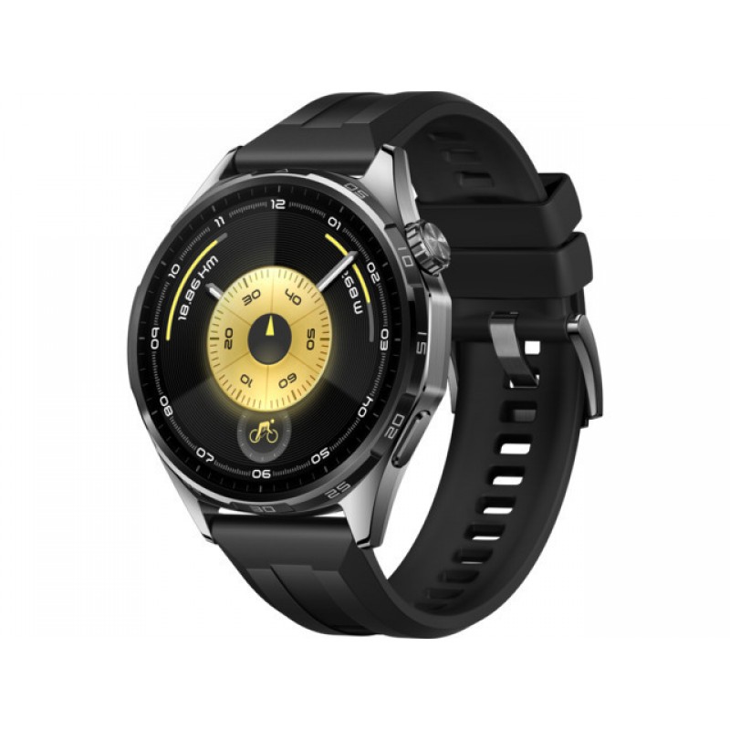 Huawei Watch GT 6 Stainless Steel 46mm Αδιάβροχο με Παλμογράφο (Black)