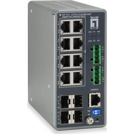 Level One IGP-1271 Managed L2 PoE+ Switch με 8 Θύρες Gigabit (1Gbps) Ethernet και 4 SFP Θύρες