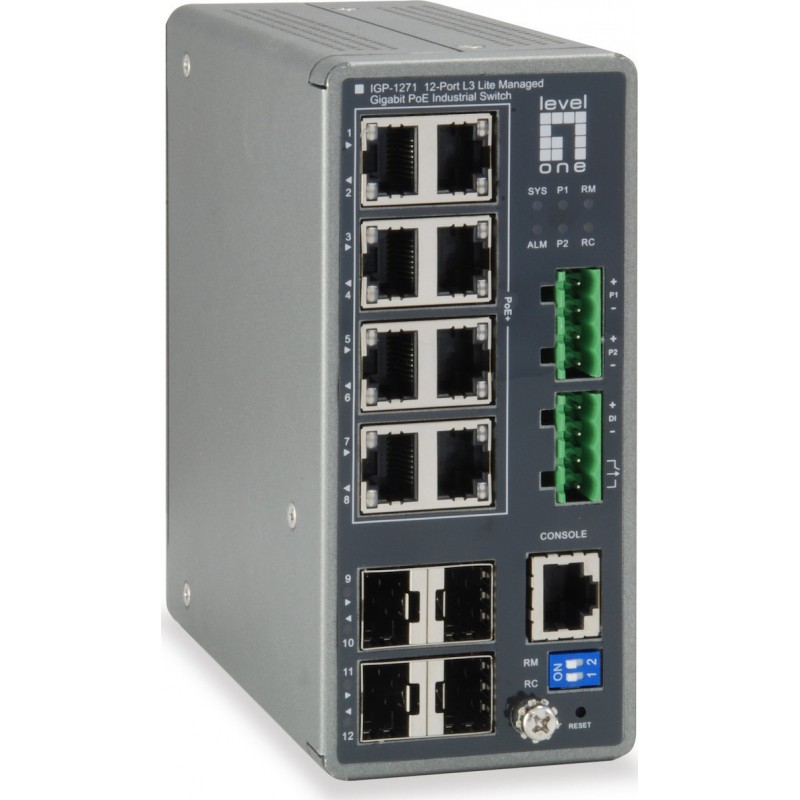 Level One IGP-1271 Managed L2 PoE+ Switch με 8 Θύρες Gigabit (1Gbps) Ethernet και 4 SFP Θύρες