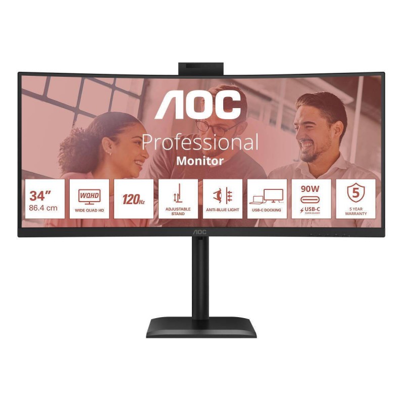 AOC CU34E4CW Ultrawide VA HDR Curved Monitor 34