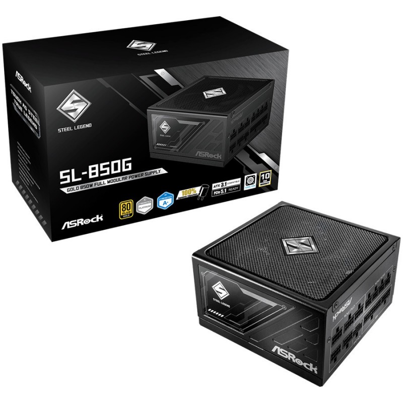 ASRock Steel Legend SL-850G 850W Γκρι Τροφοδοτικό Υπολογιστή Full Modular 80 Plus Gold
