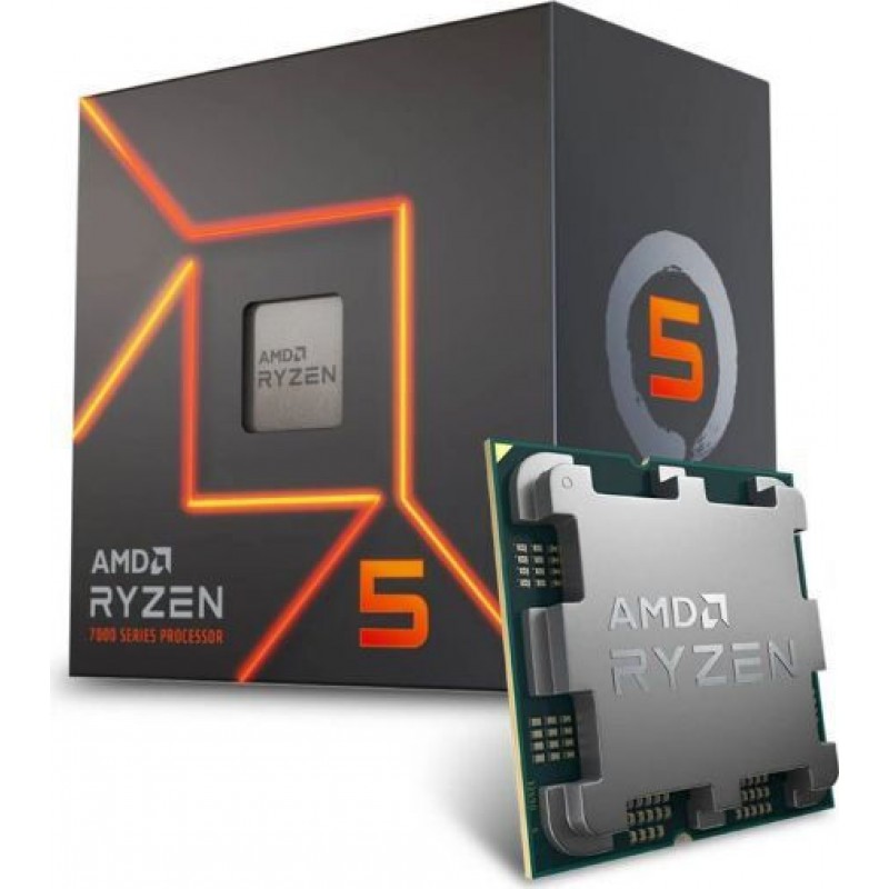AMD Ryzen 5 7400 4.3GHz Επεξεργαστής 6 Πυρήνων για Socket AM5 σε Κουτί με Ψύκτρα