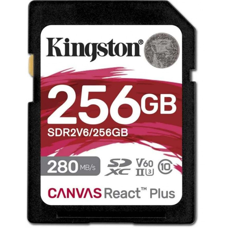 Kingston Canvas React Plus V60 SDXC 256GB Class 10 U3 V60 UHS-II