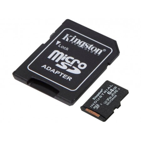 Kingston Industrial microSDXC 64GB Class 10 U3 V30 A1 UHS-I με αντάπτορα
