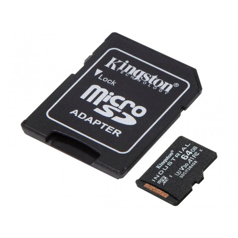 Kingston Industrial microSDXC 64GB Class 10 U3 V30 A1 UHS-I με αντάπτορα