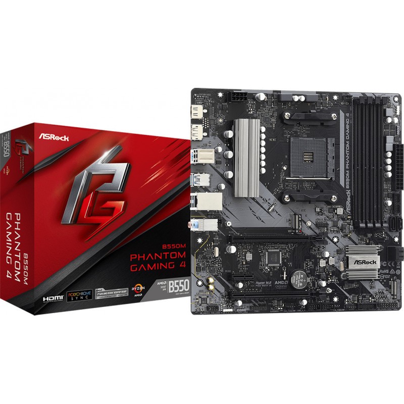 ASRock B550M Phantom Gaming 4 Motherboard Micro ATX με AMD AM4 Socket
