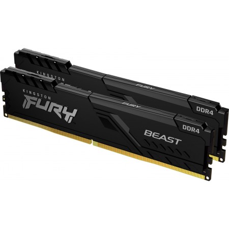 Kingston Fury Beast DDR4 16GB RAM με 2x8GB Modules και Ταχύτητα 3600 για Desktop KF436C17BBK2/16
