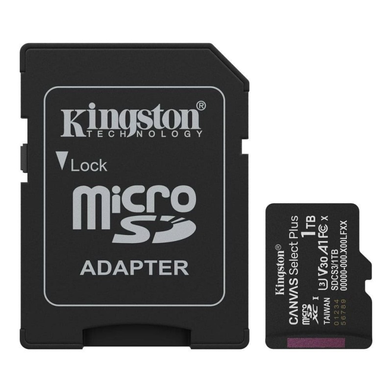 1tb Microsdhc Memory Card Adapter Kingston Canvas Select Plus Class 10 Uhs-i Read Speed Up To 150mb/s