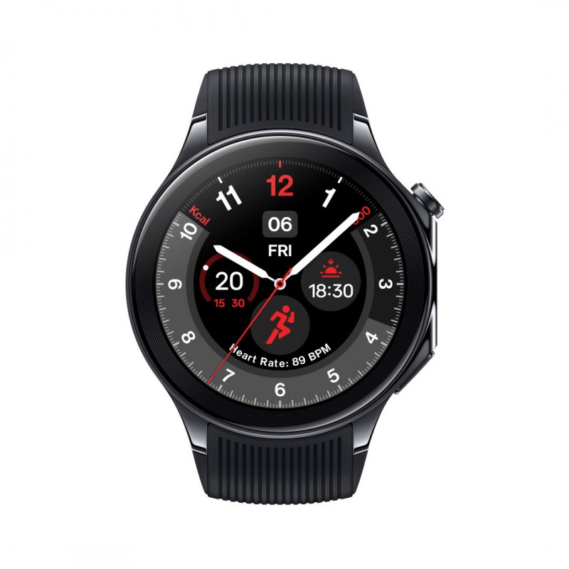 OnePlus Watch 2 Stainless Steel 47mm Αδιάβροχο με Παλμογράφο (Black Steel)