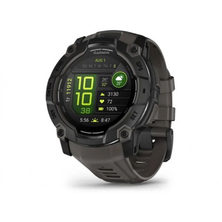 Garmin Instinct 3 AMOLED Aluminium 50mm Αδιάβροχο Smartwatch με Παλμογράφο (Black with Charcoal Band)