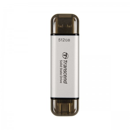 Transcend ESD310S 512GB USB 3.2 SSD Stick με σύνδεση USB-C & USB-A Ασημί