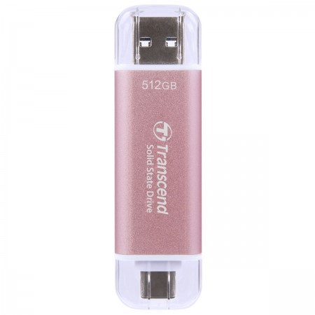 Transcend Esd310p 512GB USB 3.2 SSD Stick με σύνδεση USB-A & USB-C Ροζ