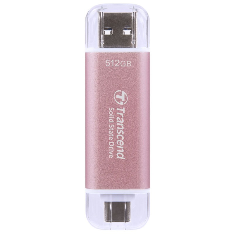 Transcend Esd310p 512GB USB 3.2 SSD Stick με σύνδεση USB-A & USB-C Ροζ
