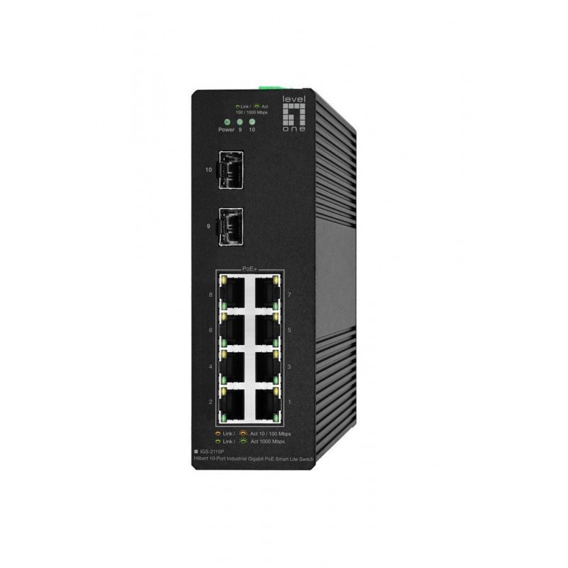 Level One IGS-2110P Unmanaged L2 PoE+ Switch με 8 Θύρες Gigabit (1Gbps) Ethernet και 2 SFP Θύρες