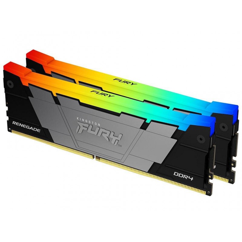 Kingston Fury Renegade Rgb DDR4 16GB RAM με 2x8GB Modules και Ταχύτητα 3200 για Desktop KF432C16RB2AK2/16