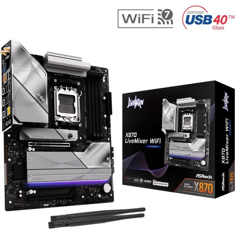 ASRock X870 LiveMixer WiFi Motherboard ATX με AMD AM5 Socket